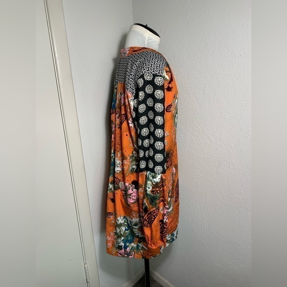 Tolani Monisha Mini dress tunic in an orange, pink and green floral pattern L - Picture 3 of 9
